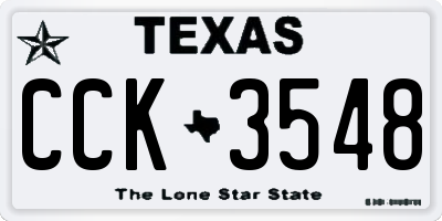 TX license plate CCK3548