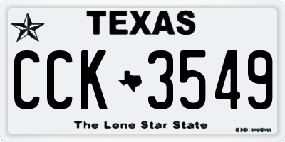 TX license plate CCK3549