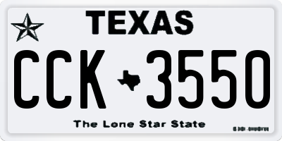 TX license plate CCK3550