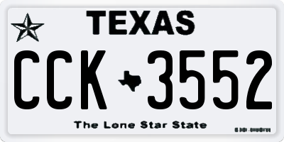 TX license plate CCK3552