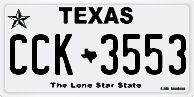TX license plate CCK3553