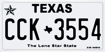 TX license plate CCK3554