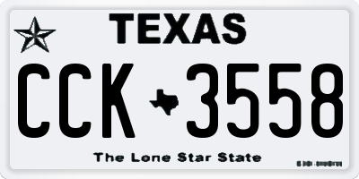 TX license plate CCK3558