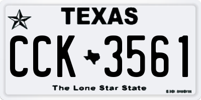 TX license plate CCK3561