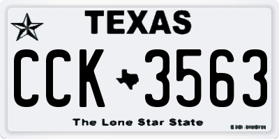 TX license plate CCK3563