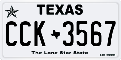 TX license plate CCK3567
