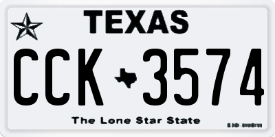 TX license plate CCK3574