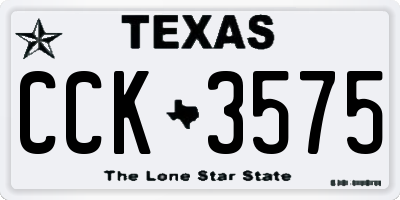 TX license plate CCK3575