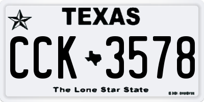 TX license plate CCK3578
