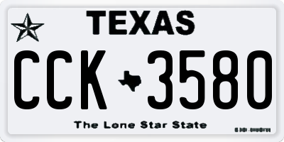 TX license plate CCK3580
