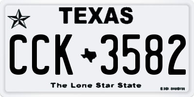 TX license plate CCK3582