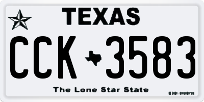TX license plate CCK3583