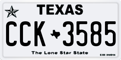 TX license plate CCK3585