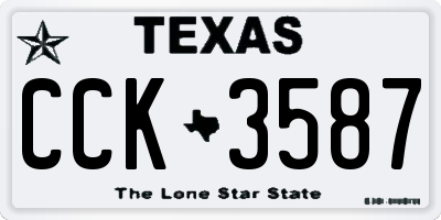 TX license plate CCK3587