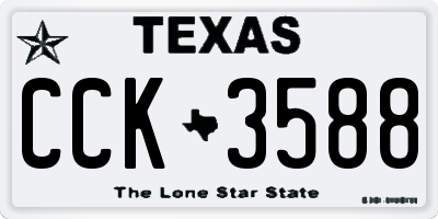 TX license plate CCK3588