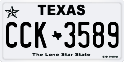 TX license plate CCK3589