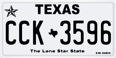 TX license plate CCK3596