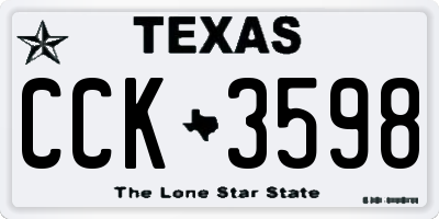 TX license plate CCK3598