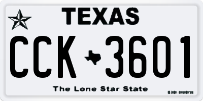 TX license plate CCK3601