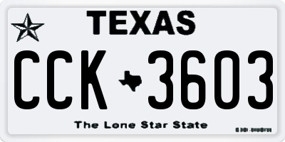 TX license plate CCK3603