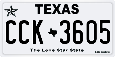 TX license plate CCK3605