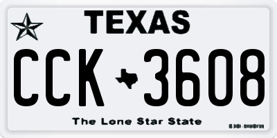 TX license plate CCK3608