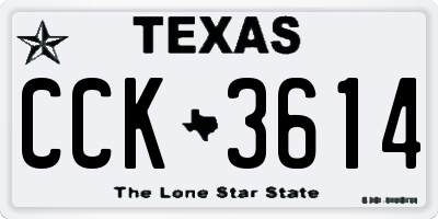 TX license plate CCK3614