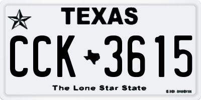 TX license plate CCK3615