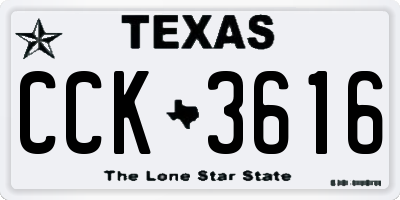TX license plate CCK3616