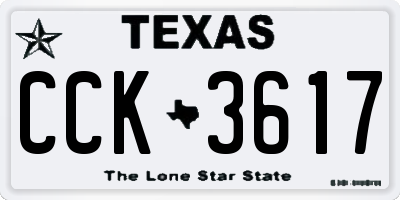 TX license plate CCK3617