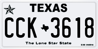 TX license plate CCK3618