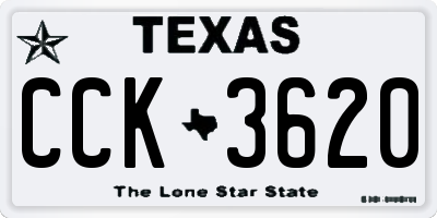 TX license plate CCK3620