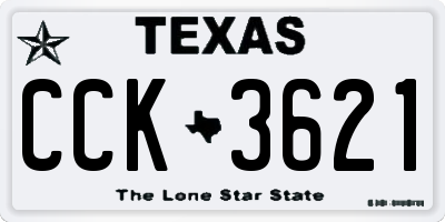 TX license plate CCK3621