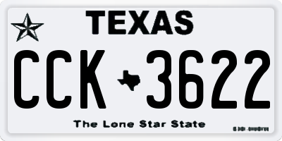 TX license plate CCK3622
