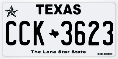 TX license plate CCK3623