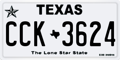 TX license plate CCK3624
