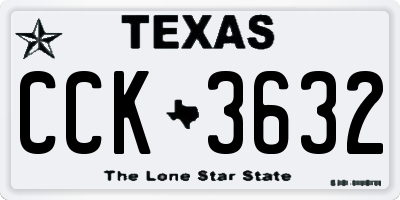 TX license plate CCK3632