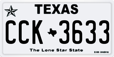 TX license plate CCK3633