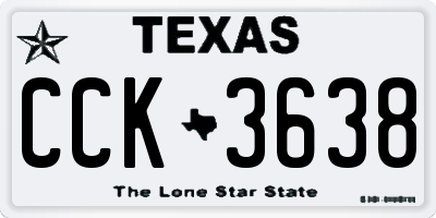 TX license plate CCK3638