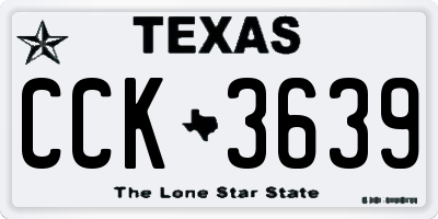 TX license plate CCK3639