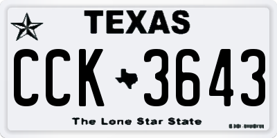 TX license plate CCK3643