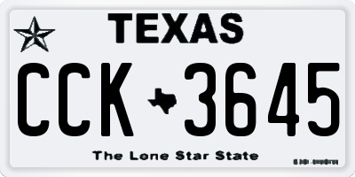 TX license plate CCK3645