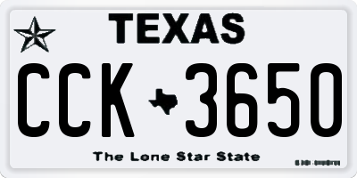 TX license plate CCK3650