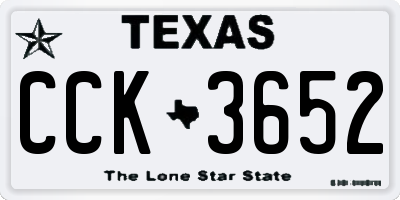 TX license plate CCK3652