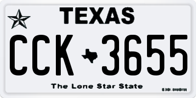 TX license plate CCK3655