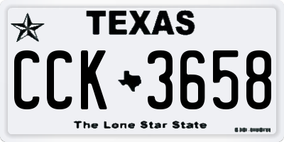 TX license plate CCK3658