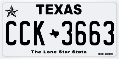 TX license plate CCK3663