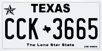 TX license plate CCK3665