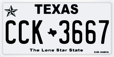 TX license plate CCK3667