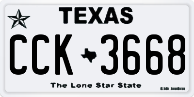 TX license plate CCK3668